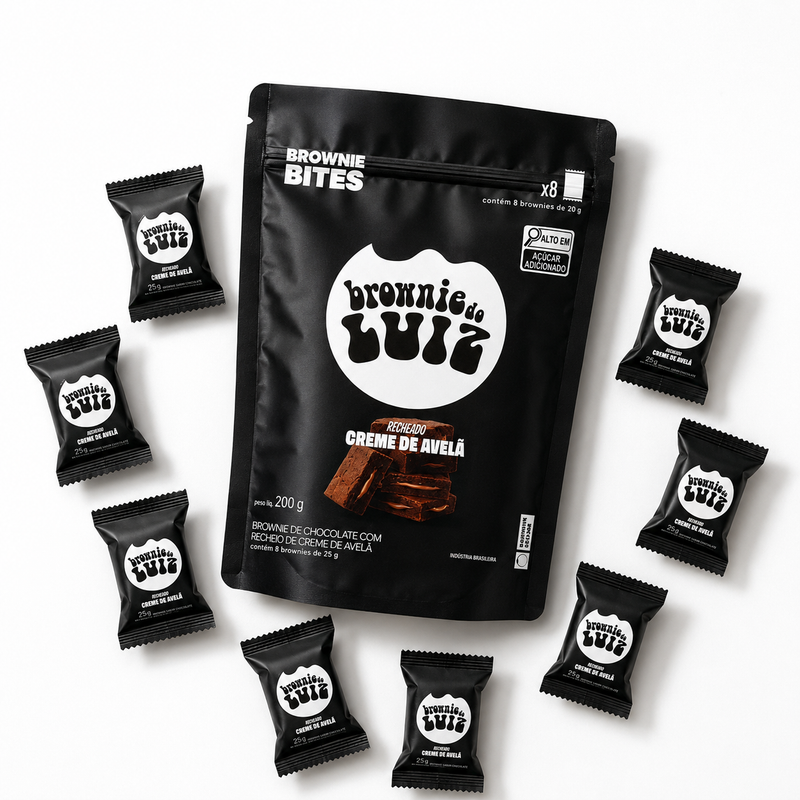 Bites com Creme de Avelã — 8 mini brownies, 200g