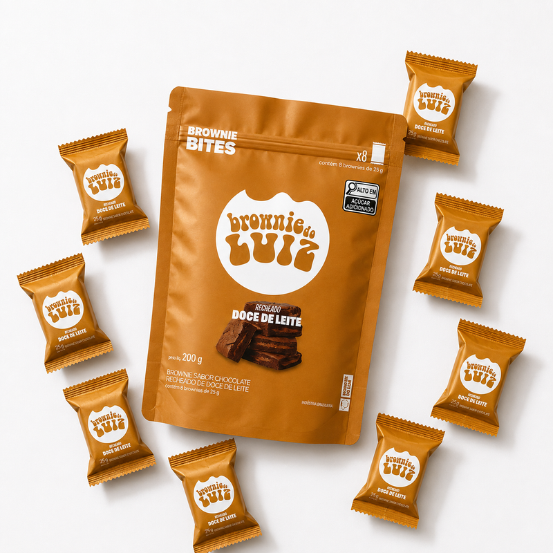Bites com Doce de Leite — 8 mini brownies, 200g