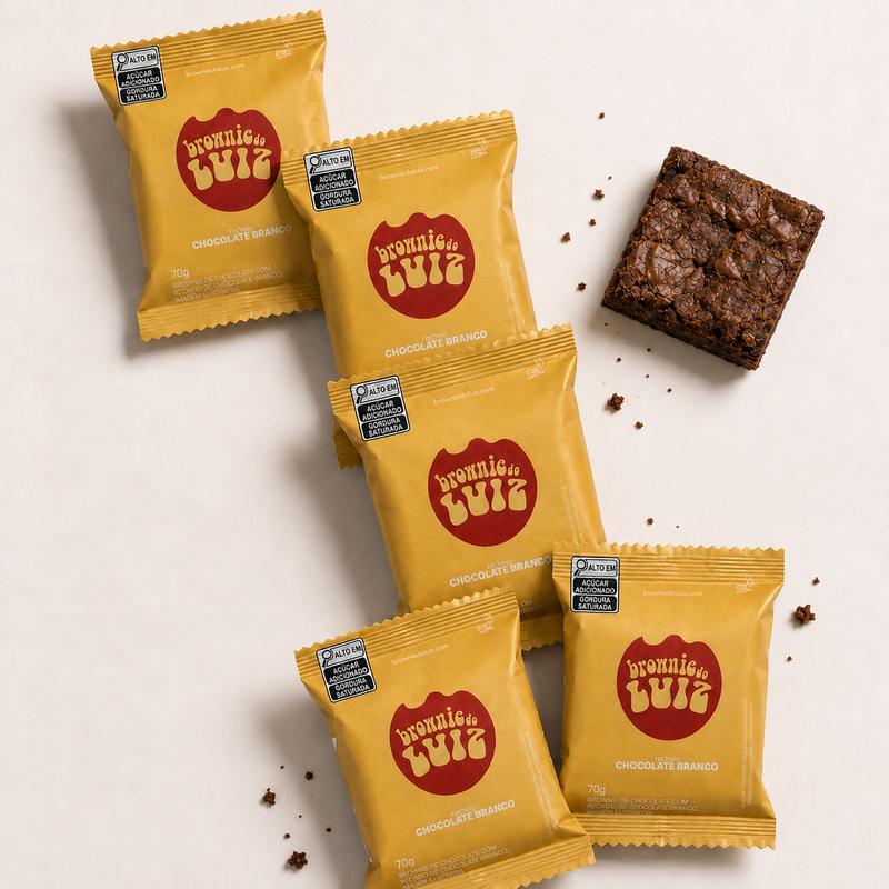 Brownie Recheado com Chocolate Branco — 5 unidades