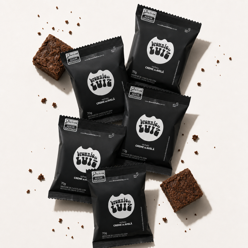 Brownie Recheado com Creme de Avelã — 5 unidades