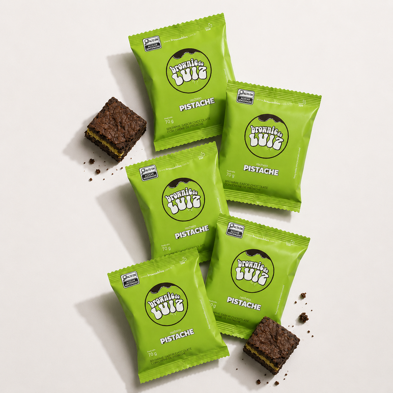 Brownie Recheado com Creme de Pistache — 5 unidades