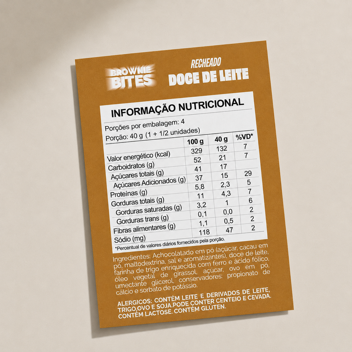 Bites com Doce de Leite — 8 mini brownies, 200g