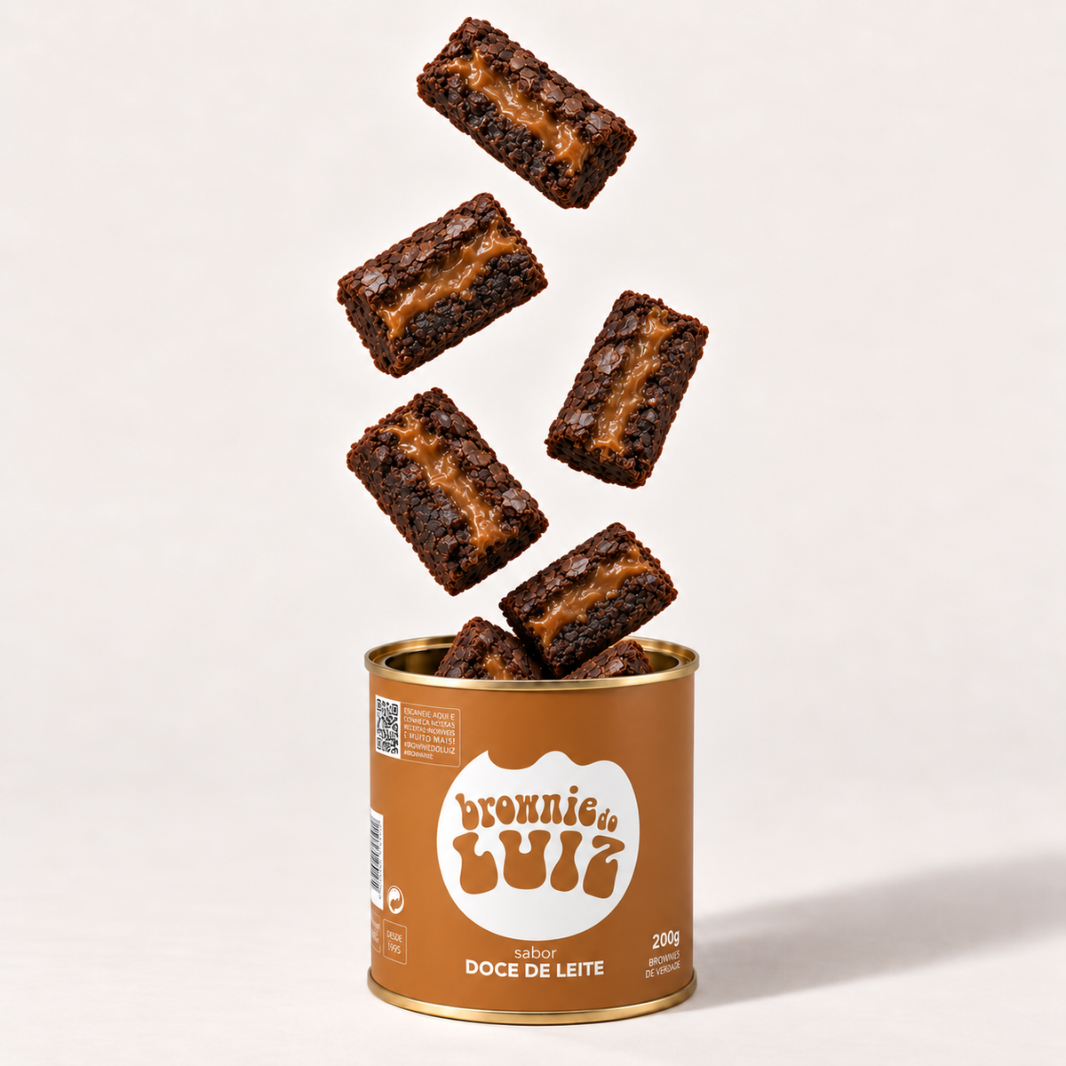 Lata de Brownie com Doce de Leite