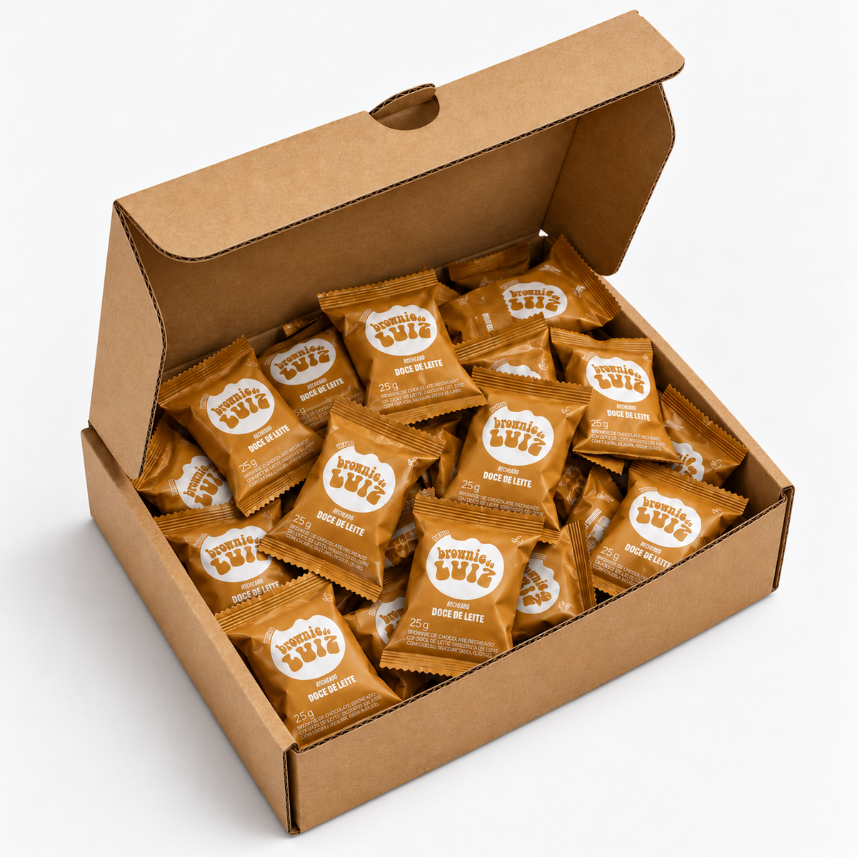 Nano Brownie Recheado com Doce de Leite – Caixa com 30 unidades